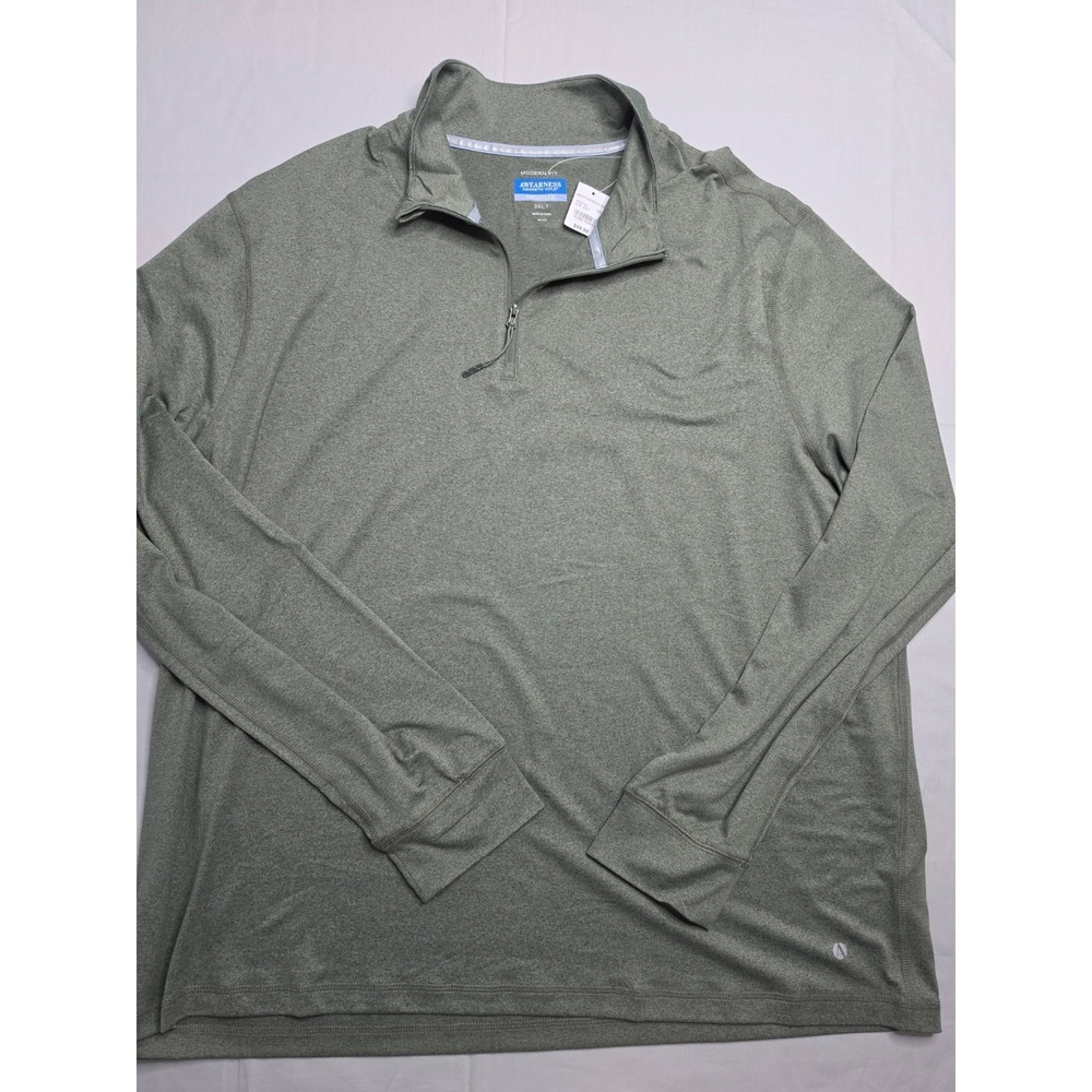 Awearness Kenneth Cole Chillflex Sweatshirt Men's 3XLT Green Stretch Quarter Zip